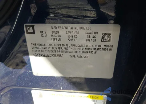 2012 Chevrolet Malibu Ls from USA, damaged, VIN 1G1ZA5EU2CF232980